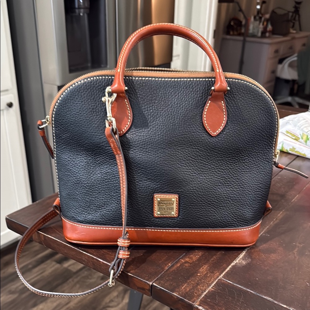 Dooney & Bourke Black and Brown Satchel Bag